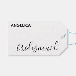 Minimal modern typografi Bröllop Bridesmaid Gift Presentetikett
