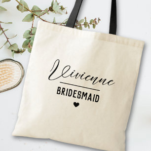 Minimal modern typografi Bröllop Bridesmaid Gift Tygkasse