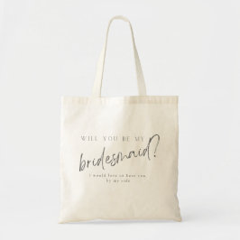Minimal modern typografi Bröllop Bridesmaid Gift Tygkasse