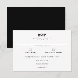 Minimal modern typografi Bröllop-målval OSA Kort