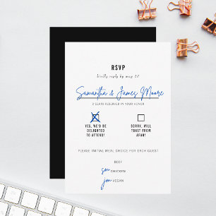 Minimal modern typografi Bröllop-målval OSA Kort