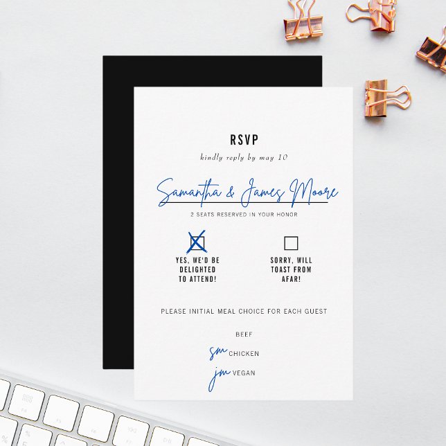 Minimal modern typografi Bröllop-målval OSA Kort (Skapare uppladdad)