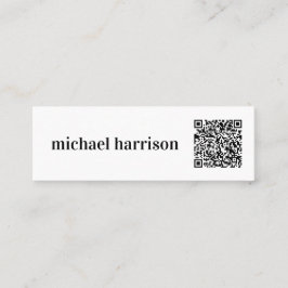 Minimal modern typografi för professionell QR-kod Mini Visitkort