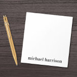 Minimal modern typografi-monogram anteckningsblock<br><div class="desc">Monogram personligt anteckningsblock med ditt namn i fet modern typografi. Om det behövs justerar du teckensnittet storlekt i verktyg för kortare eller längre namn.</div>