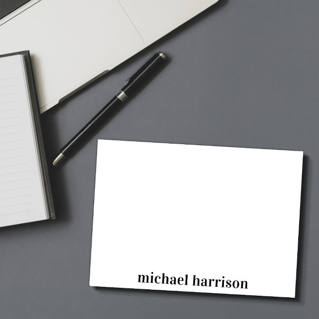 Minimal modern typografi-monogram anteckningskort (Skapare uppladdad)
