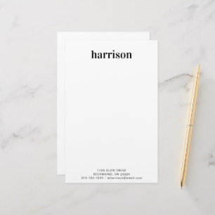 Minimal modern typografi, monogram Personlig Brevpapper