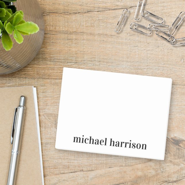 Minimal modern typografi-monogram post-it block (Skapare uppladdad)