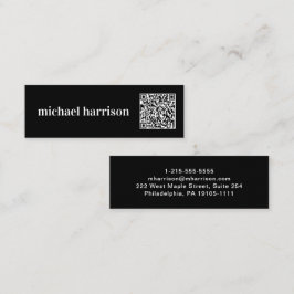 Minimal modern typografi QR-Professionell Mini Visitkort