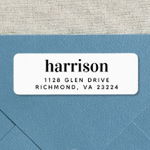 Minimal modern typografi-Returadress