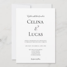 Minimal modern typografi Svart och vit bröllop