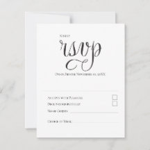 Minimal modern typografi Svart-vit bröllop