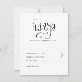 Minimal modern typografi Svart-vit bröllop OSA Kort