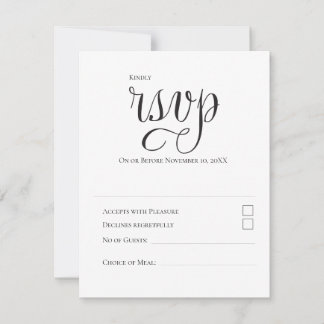 Minimal modern typografi Svart-vit bröllop OSA Kort