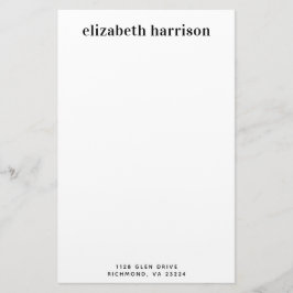 Minimal Modern Typography Namn Returadress Brevpapper