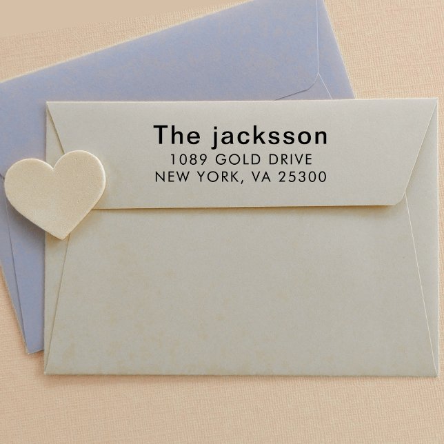 Minimal Modern Typography Namn Returadress Self Självfärgande Stämpel (Skapare uppladdad)