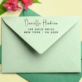 Minimal Modern Typography Namn Returadress Self Självfärgande Stämpel