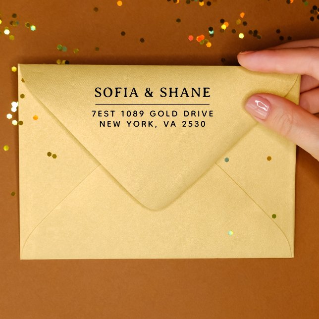 Minimal Modern Typography Namn Returadress Self Självfärgande Stämpel (Skapare uppladdad)