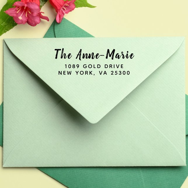 Minimal Modern Typography Namn Returadress Self Självfärgande Stämpel (Skapare uppladdad)