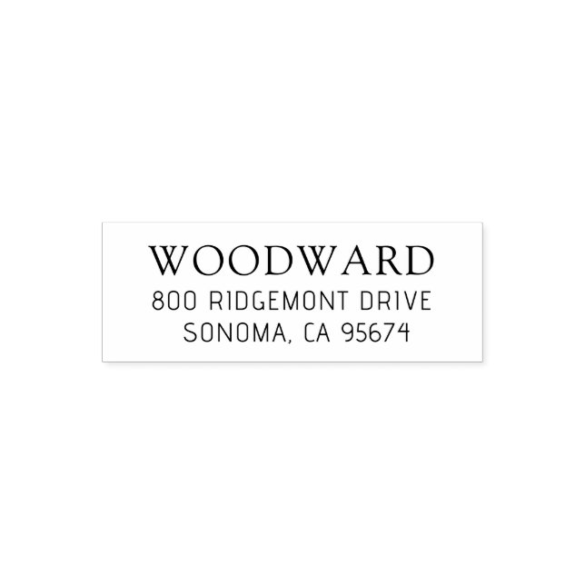 Minimal Modern Typography Namn Returadress Självfärgande Stämpel (Design)