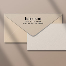 Minimal Modern Typography Namn Returadress Stämpel