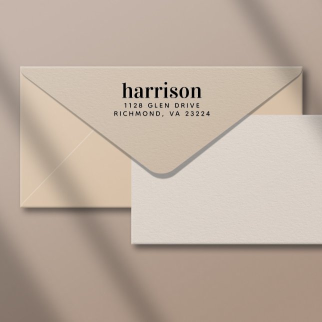 Minimal Modern Typography Namn Returadress Stämpel (Skapare uppladdad)