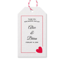 Minimal Modern Valentine Red Heart Bröllop