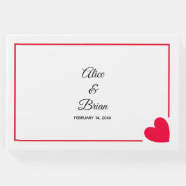 Minimal Modern Valentinsdag Bröllop Gästböcker