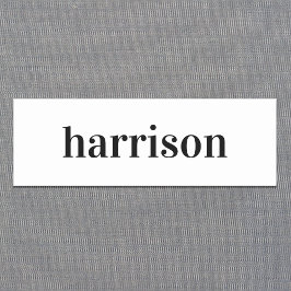 Minimal modern vit namnbricka