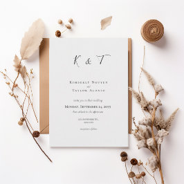 Minimal Modern Wedding Invitation Inbjudningar
