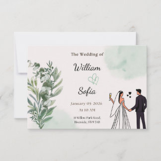 Minimal Modern Wedding Invitation OSA Kort