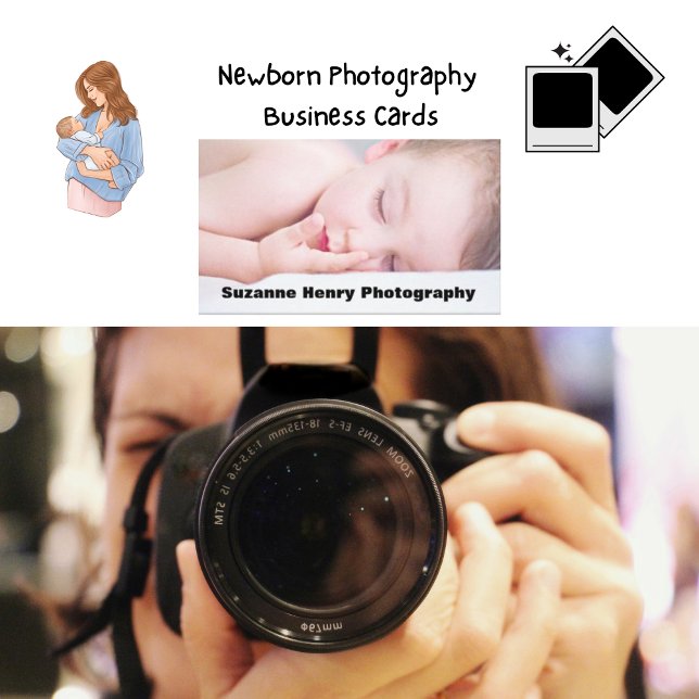 Minimal Modern White Photography Baby Visitkort (Skapare uppladdad)