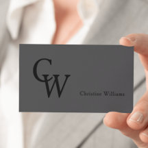 Minimal Modernt Monogram Grått Professionellt
