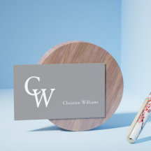 Minimal Modernt Monogram Grått Vitt Professionell