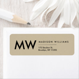 Minimal Modernt Monogram Professionell Etikett Returadress Etikett