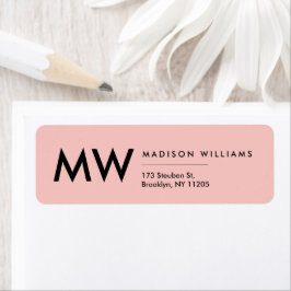 Minimal Modernt Monogram Professionell Etikett Returadress Etikett