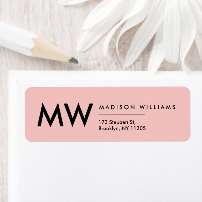 Minimal Modernt Monogram Professionell Etikett Returadress Etikett (Insitu)