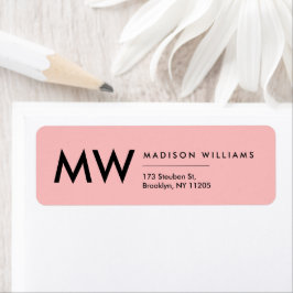 Minimal Modernt Monogram Professionell Etikett Returadress Etikett