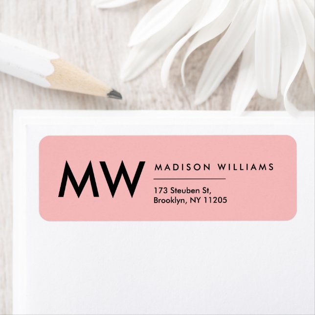Minimal Modernt Monogram Professionell Etikett Returadress Etikett (Insitu)
