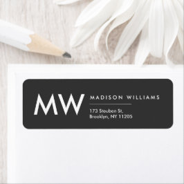 Minimal Modernt Monogram Professionell Etikett Returadress Etikett