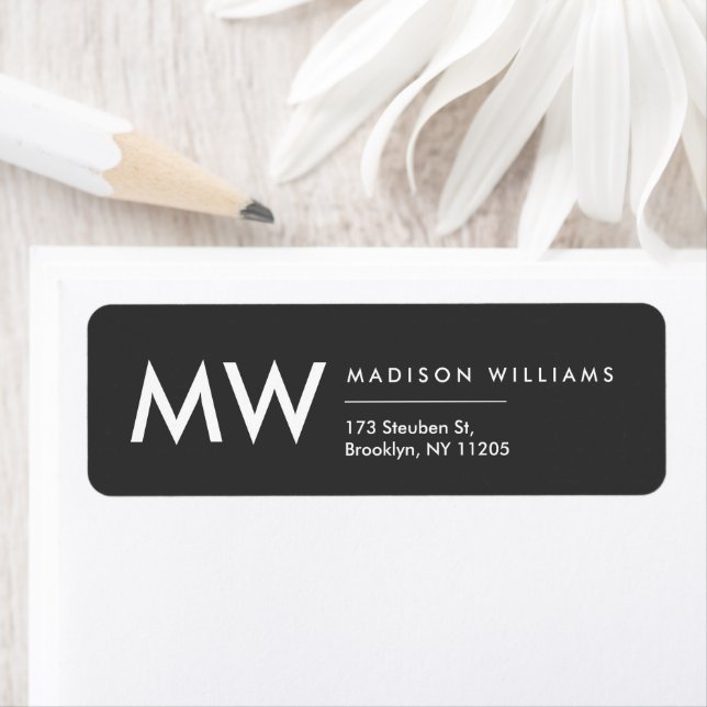 Minimal Modernt Monogram Professionell Etikett Returadress Etikett (Insitu)
