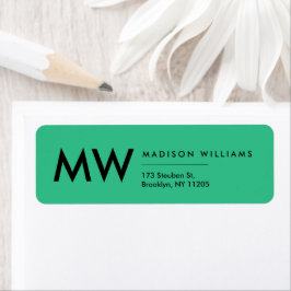 Minimal Modernt Monogram Professionell Etikett Returadress Etikett