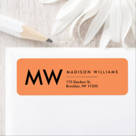 Minimal Modernt Monogram Professionell Etikett Returadress Etikett