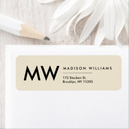 Minimal Modernt Monogram Professionell Etikett Returadress Etikett