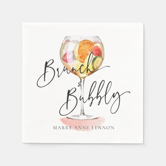 Minimal Möhippa Brunch Cocktail Napkins Pappersservett (Framsidan)