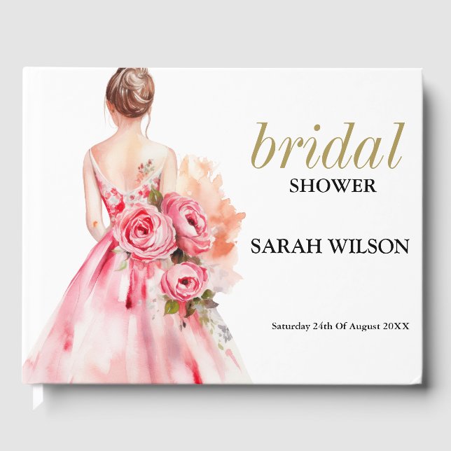 Minimal Möhippa för vattenfärg i Bröllop Gästböcker (Framsida)