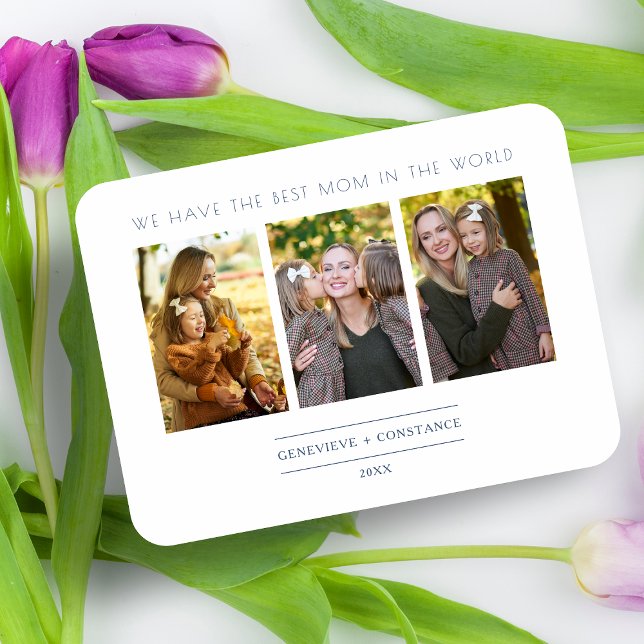 Minimal Mom 3 Photos College Keepsake Magnet (Skapare uppladdad)