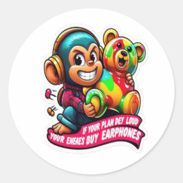 Minimal Monkey – Daglig Tillväxtdekal Runt Klistermärke