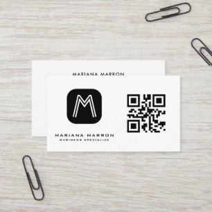 Minimal monogram anpassad QR-kod grundläggande Visitkort
