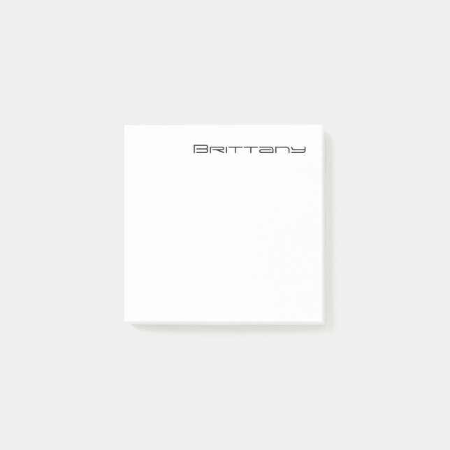 Minimal Monogram Black and White Custom Name Year Post-it Block (Framsida)