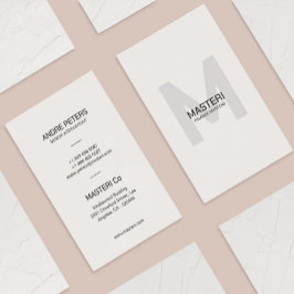 Minimal monogram-Blek Grått Modern Visitkort